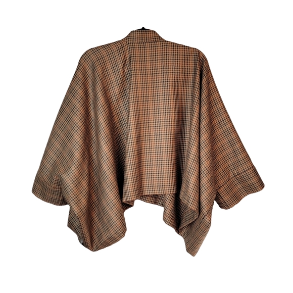 Tethera Greys Hand Made in Scotland Cover Pull Over Cape Sleeves Faux Buttons OS - Picture 10 of 16